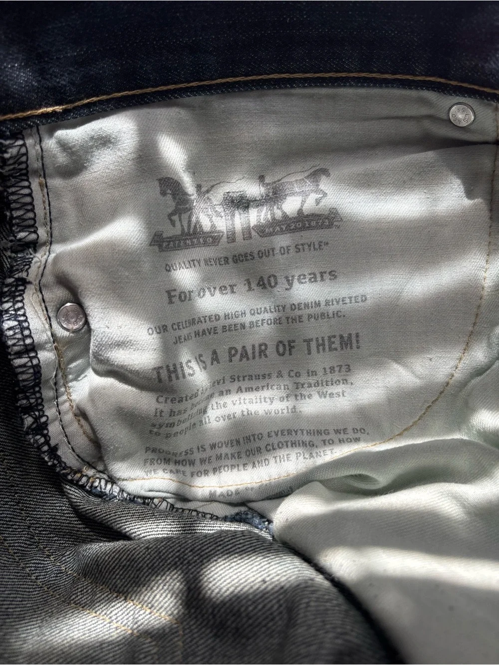 Levi's 559 Classic Straight Dark Indigo Denim Blue Jeans Size 44x30